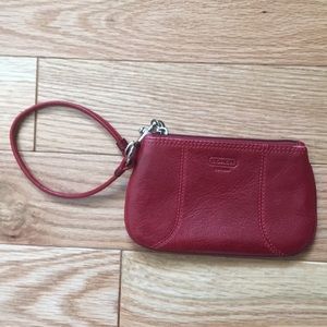 Coach red wristlet